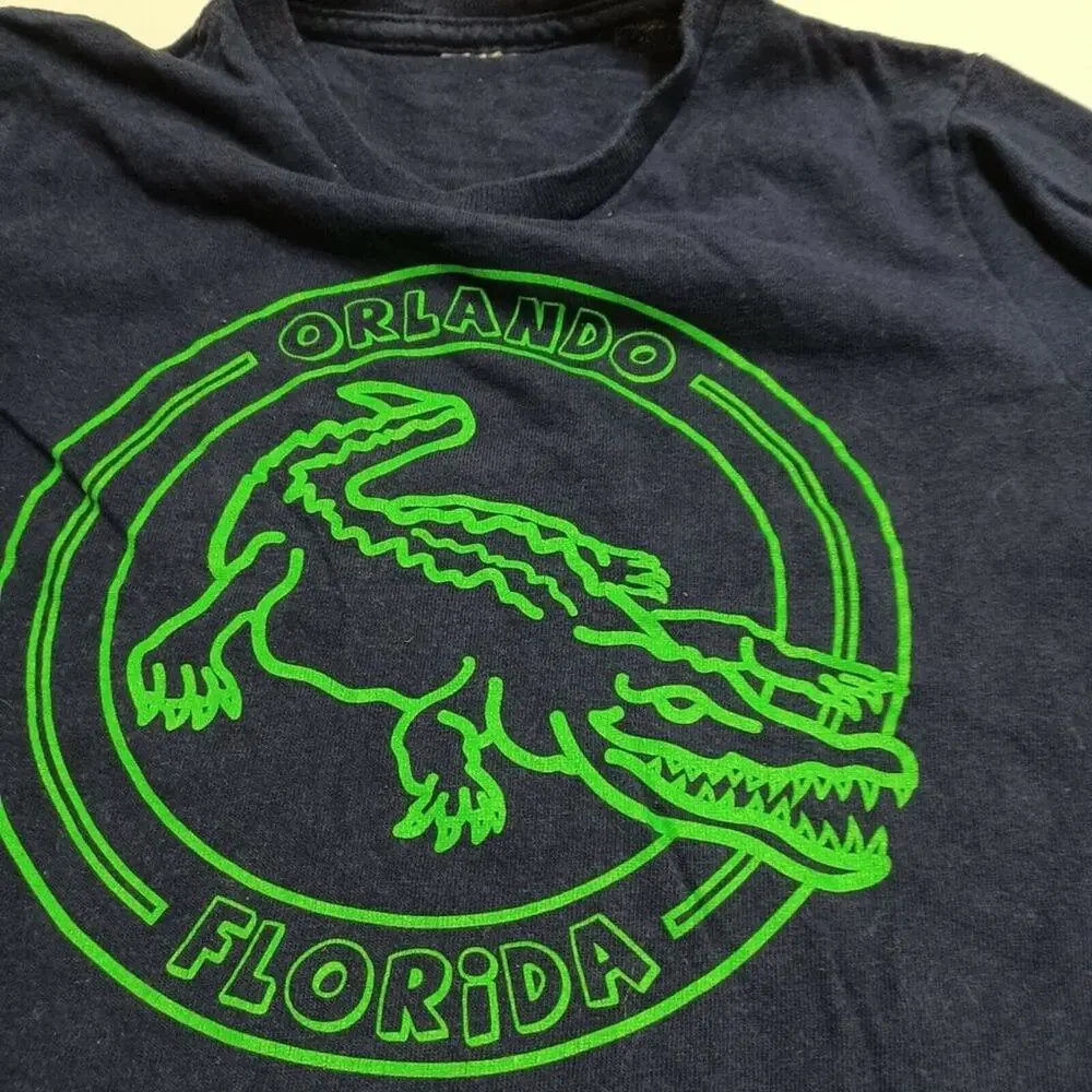 Orlando Florida Childs T-Shirt Blue Green Gator Crew Neck‎ 100% Cotton 4/5